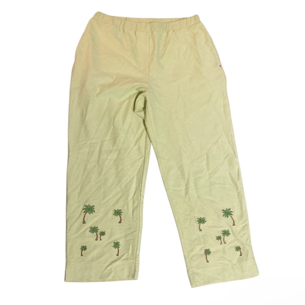 Cruise Wear & Co. Palm Tree Embroidered Coastal Grandma Y2K Cute Pants - Size M